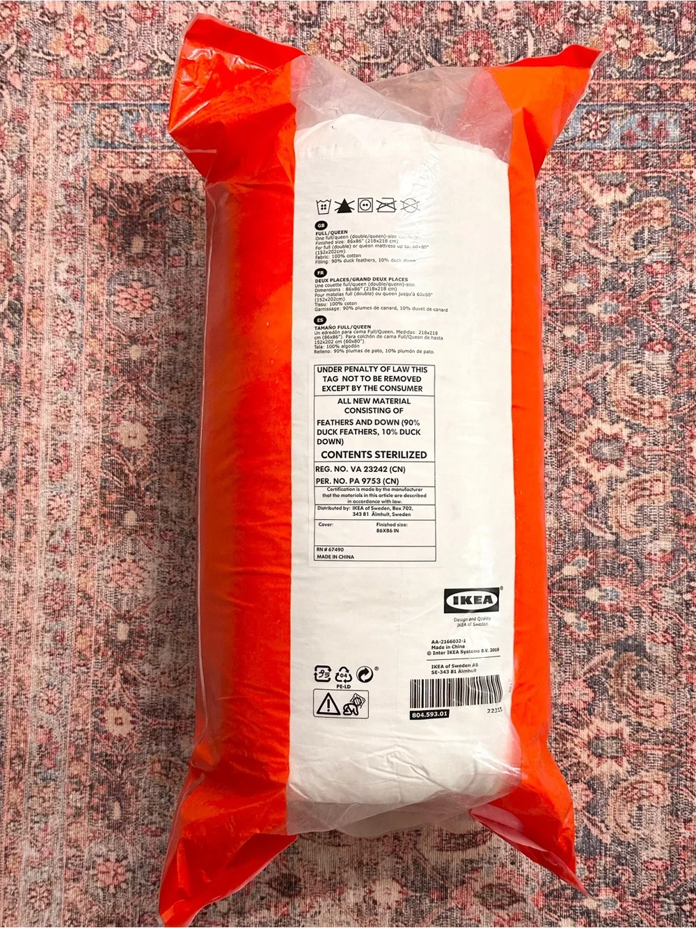 IKEA FJÄLLARNIKA Duvet Down Insert Extra Warm Full/Queen